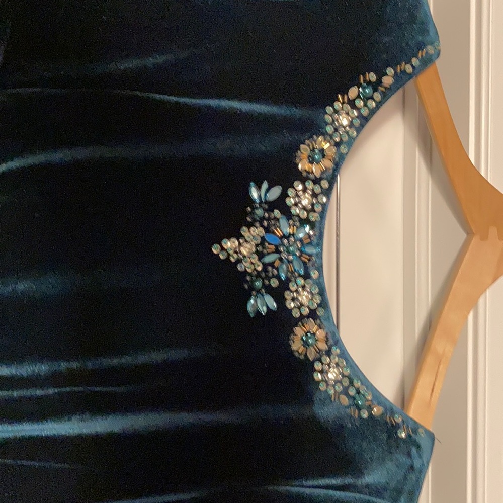 NWT Alex Evenings size 12 green velvet dress - Picture 10 of 15